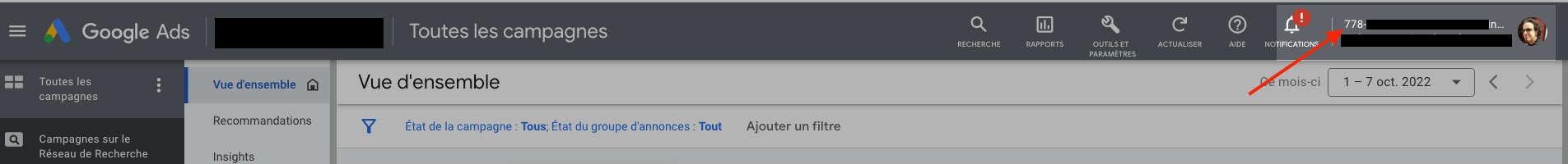 Capture d'écran étape 1